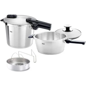 Fissler Vitaquick Premium 8+4 Litre Düdüklü Tencere + Buharda Pişirme Aparatı